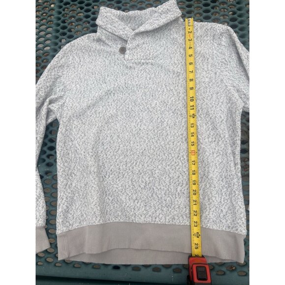 Vintage LL Bean heathered gray shawl collar sweater M preppy academia professor - Picture 4 of 6